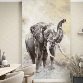 Noordwand Travertino Fotobehang 33099 Aquarel Olifant/Dieren