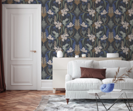 Annet Weelink Behang 8945004824431 Marilyn Flower Blue/Bloemen