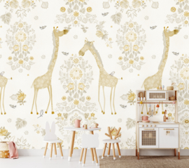 Behangexpresse Olive & Noah Fotobehang INK7812 Giraffe's Eden Ochre