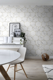 Esta Home Art Deco Fotobehang 158955 Hexagon/Marmer