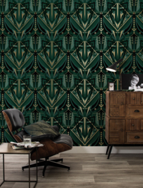 Dutch Wallcoverings Gold Collection Behang MW-005 Grasshopper/Art Deco Animaux/Dieren