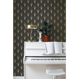 Esta Home Bloom Behang 139457 Art Deco Motief/Zwart/Goud