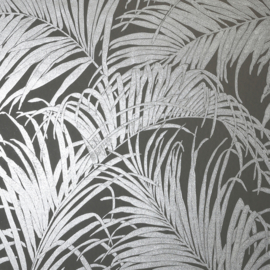 Arthouse Reflections 903305 Botanisch/Bladeren/Kiss Foil Palm leaf/Gun Metal Behang