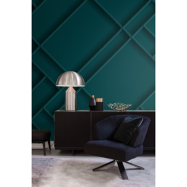 Origin 3D Reflections Fotobehang 357333 3D Panelling Teal
