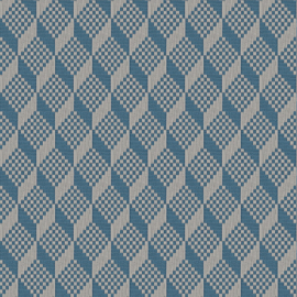 Dutch Wallcoverings Grace Behang GR322306 3D Stitched Cube Blue/Kubus