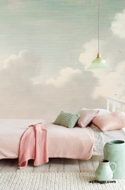 Eijffinger Wallpower Favourites Fotobehang 309036 Dutch sky stripes jade/Wolken