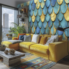 AS Creation Metropolitan Stories Hotspot Fotobehang 790163 Blue Scales/Schubben