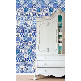 Esta Home XL2 Wallpapers Fotobehang 158001 Delft Blue Tiles/Tegels