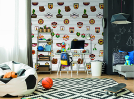Behangexpresse/Spits  Abby & Bryan INGK Fotobehang INK7222 Camp Badges