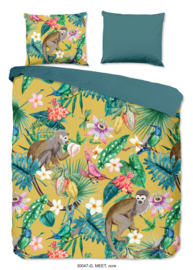 Muller Textiles Dekbedovertrek 30047-G Meet Ocre/Botanisch/Dieren/Lits-Jumeaux