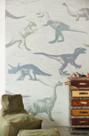 Eijffinger Wallpower Junior Fotobehang 364154 Dino Fossils Grey/Dinosaurus