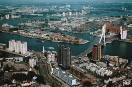 Fotobehang. Rotterdam bovenaanzicht