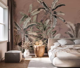Annet Weelink Design Fotobehang 8785280857996 Dreamy Jungle Dark Blush