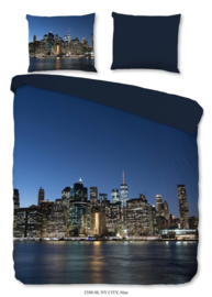 Muller Textiles Dekbedovertrek 2588 Blauw/Steden/NY City/2 Persoons