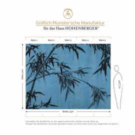 Hohenberger Digital Murals 18057 Fotobehang met Bamboe Bladeren/Blauw
