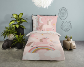 Muller Textiles Dekbedovertrek 31110 Deina Pink/Eenhoorn/Kids/1 persoons