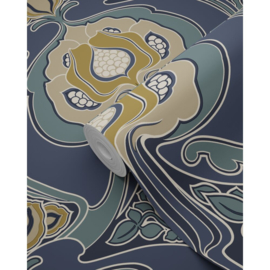 Esta Home Bloom Behang 139572 Art Deco Motief/Vergrijsd Blauw