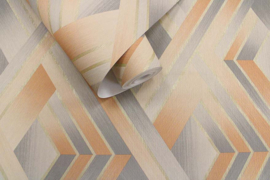 Dutch Wallcoverings Patagonia Behang 36191 Tranquilo Beige Oranje/Geometrisch/3D