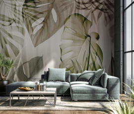 Dutch Wall Decor Zooom B1 Fotobehang DY9019-01-01 Tropical Lights/Monstera/Bladeren