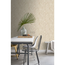 Esta Home Bloom Behang 160-139430 Palmbladeren/Licht Beige