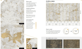 Muance Edition 3 Amber Collection Fotobehang Patina Gold MU13037 Bladeren