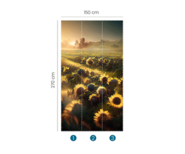 Erismann Zooom One Fotobehang 2524N-81 Sunflowers/Veld met Zonnebloemen