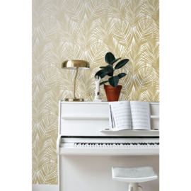 Esta Home Bloom Behang 139301 Palmbladeren/Wit/Goud