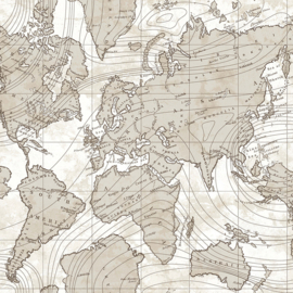 Noordwand Friends & Coffee Behang 16657 Wereldkaart/Map