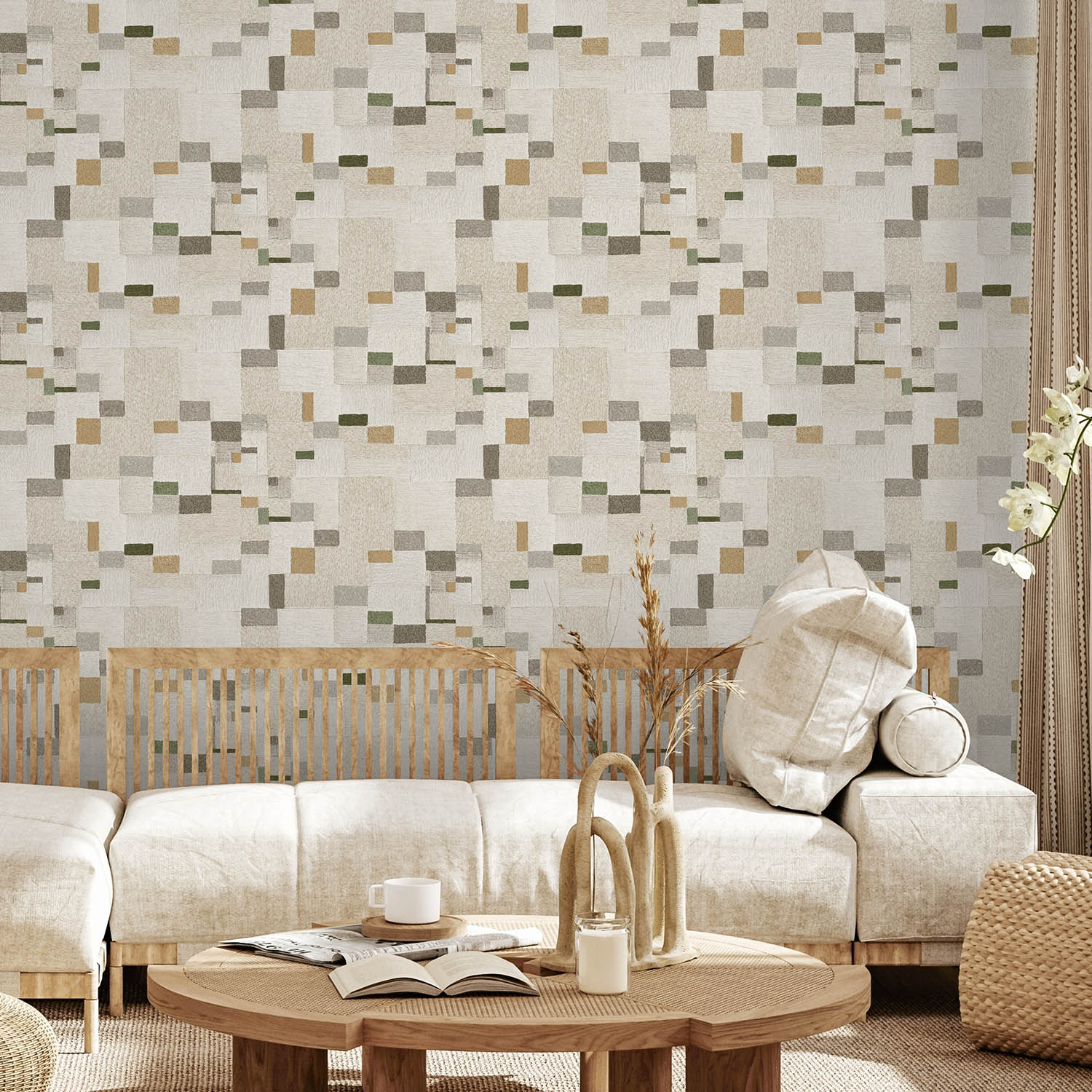 Lutèce Utopie Behang 51243704 Natuurlijk/Weef/Touw Structuur