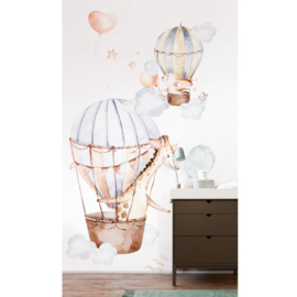 Rasch Kids World Fotobehang 364958 Luchtballon met Dieren/Kinderbehang