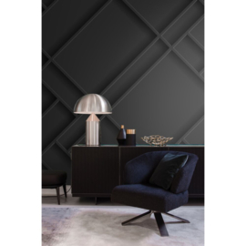 Origin 3D Reflections Fotobehang 357327 3D Panelling Black