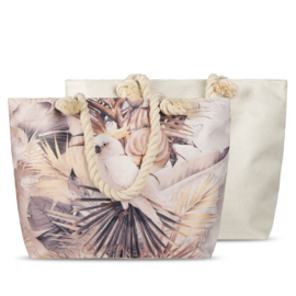 Muller Textiles Strandtas Descanso 30502 Bloemen/Vogel