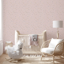 Hohenberger Great Kids Behang 26835 Watercolor Dots Rose/Stippen