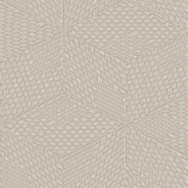 Dutch Wallcoverings Exclusive Threads Behang TP422954 Cube Stitch Taupe/Kubus