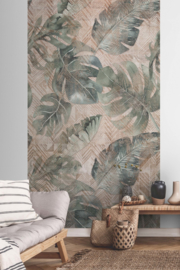 Dutch Wallcoverings One Roll One Motif Behang A41801 Ethnic Tropical/Monstera Bladeren