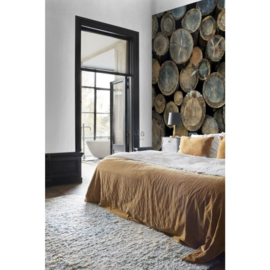 Esta Home Scandi Cool Fotobehang Wood Logs 158206 Boomstammen