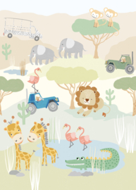 Dutch Wallcoverings Sam & Luca Fotobehang INK8076 Dream Safari Pastel