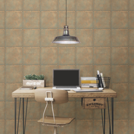 Dutch Wallcoverings Trilogy Behang FD22344 Staal/Klinknagels