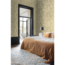 Esta Home Bloom Behang 139301 Palmbladeren/Wit/Goud
