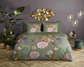 Muller Textiles Dekbedovertrek 20017-D Parma Olive/Descanso/Bloemen