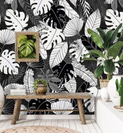Behangexpresse Light & Dark Fotobehang INK7344 More Jungle Leafs