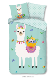 Muller Textiles Dekbedovertrek 2715 LLama Mint/Dieren/lama/Kinderkamer 1 persoons