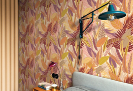Hookedonwalls Linen Lyrics Behang 34750 Kongo/Bladeren
