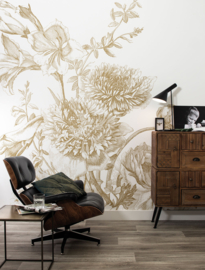 Dutch Wallcoverings Gold Collection Fotobehang MW-030 Engraved Flowers/Bloemen