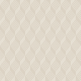 Dutch Wallcoverings Grace Behang GR322302 3D Stitched Cube Cream