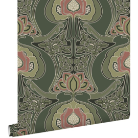 Esta Home Bloom Behang 139571 Vintage Bloemen in Art Deco Stijl/Groen