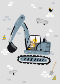 Dutch Wallcoverings Sam & Luca Fotobehang INK8040 Digger Dig Light/Graafmachine