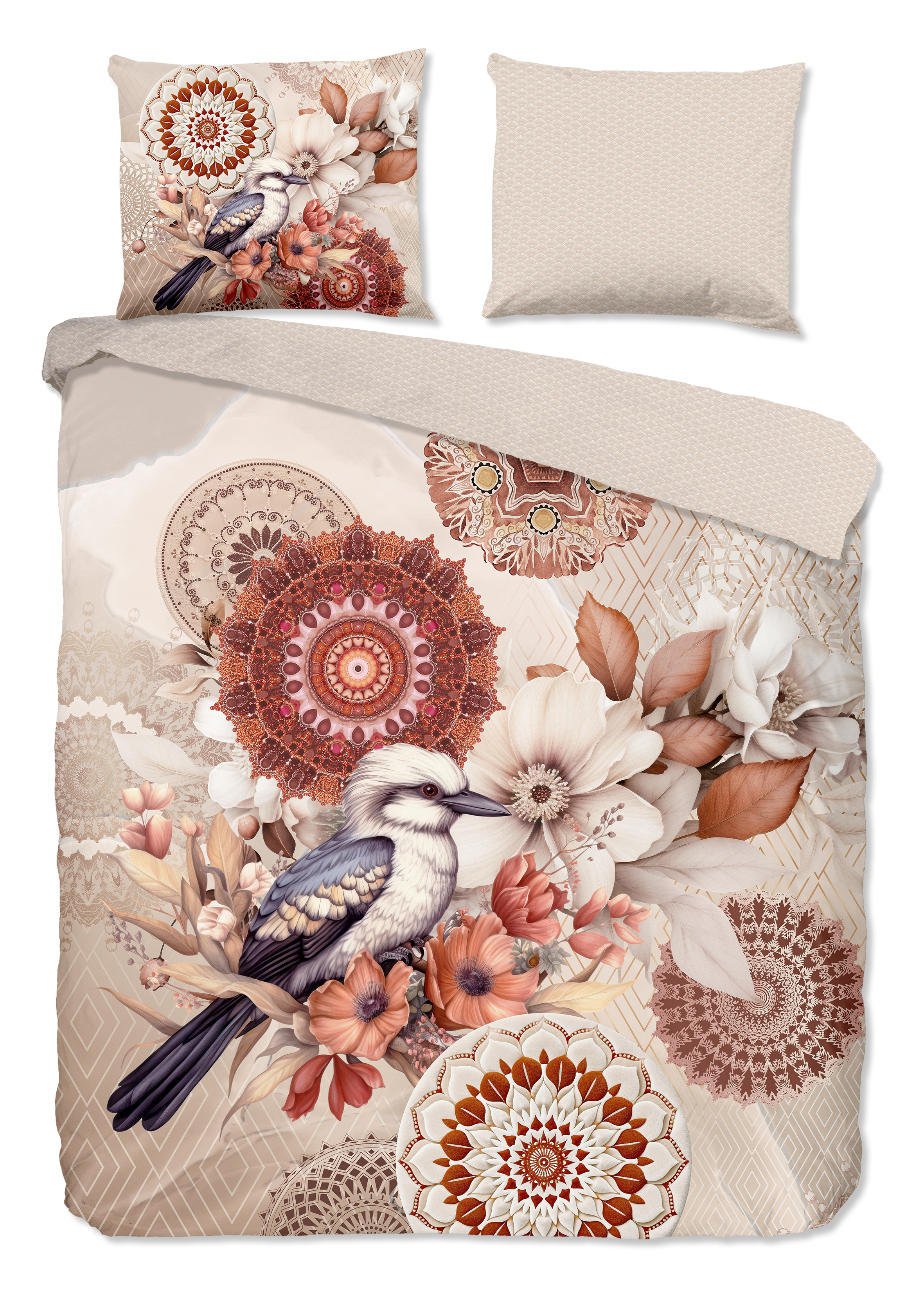 Muller Textiles Dekbedovertrek 33376 Luigio Sand/Mandala en vogel/Lits-Jumeaux