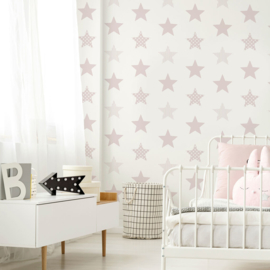 Noordwand Kids@Home Individual Behang 108560 Superstar Pink/Sterren