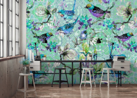 Walls by Patel Fotobehang DD110256 Mosaic Birds 3